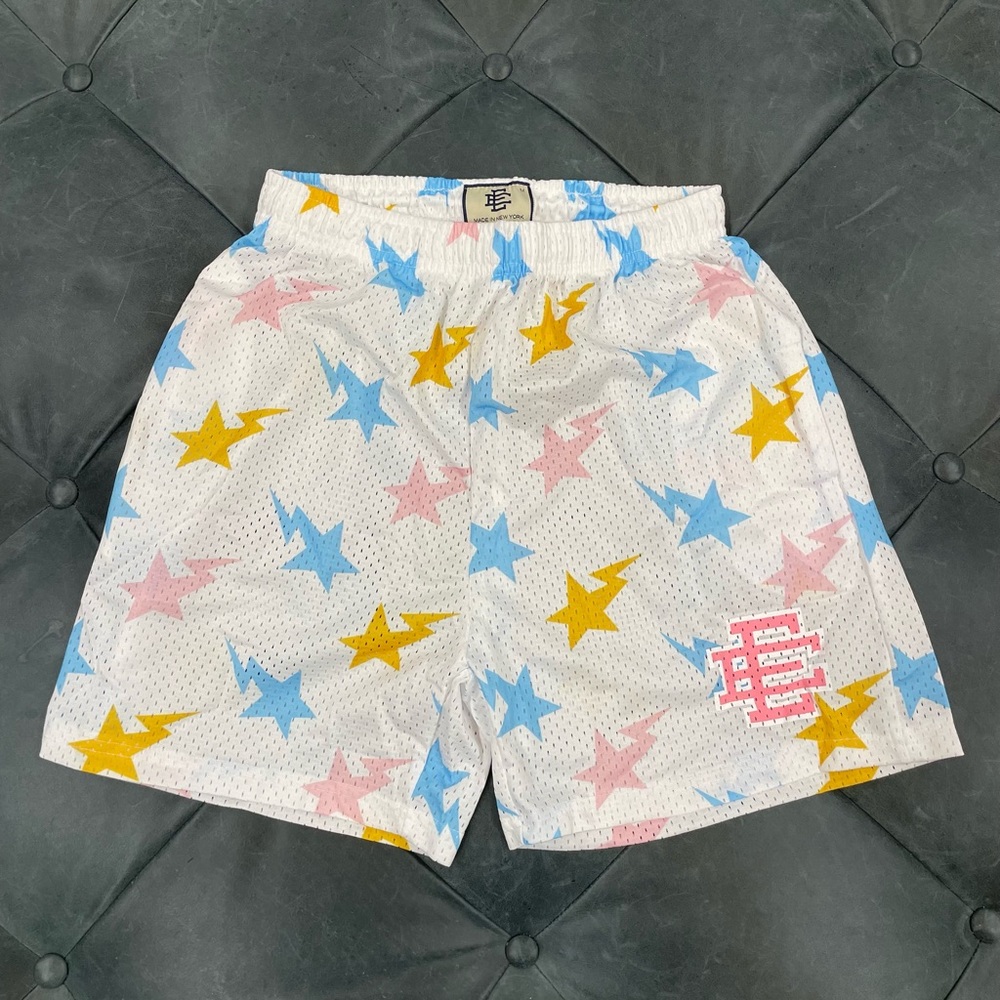 Eric Emanuel x BAPE EE Basic Short
White/Yellow/Blue/Pink